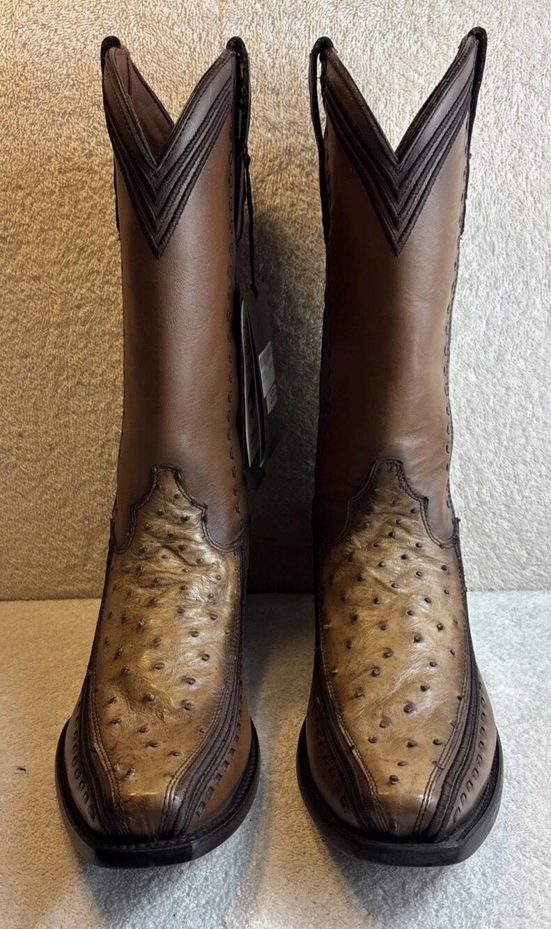 Cuadra Men's Brown 3 Pieces Ostrich Leather Western Boots Size 8 EE 48496